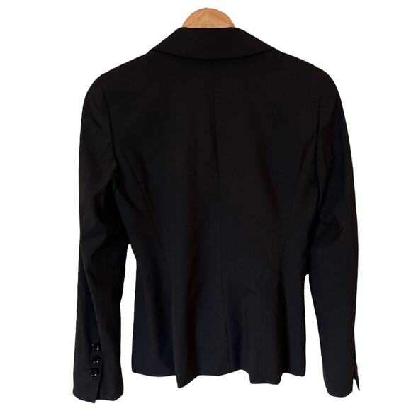 ESCADA Black Blazer Jacket Single Breasted Wool Career Slim Tailored 34 EUC - Picture 2 of 7